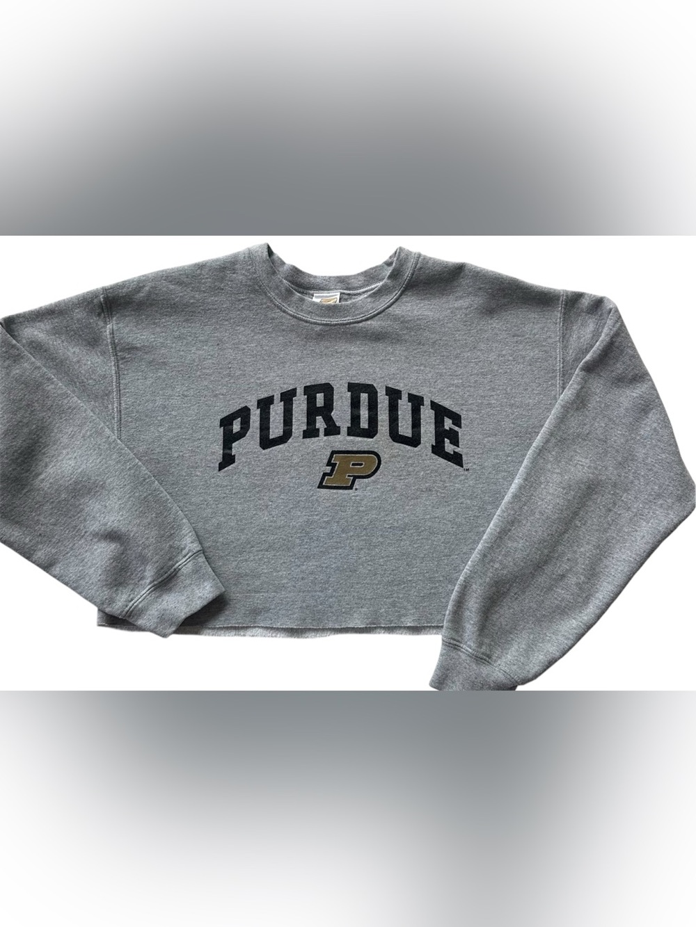 Vintage Purdue University Women’s Long Sleeve Crop Top